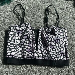 Victoria's Secret Black and Purple Crop Top